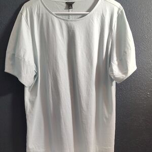 Ann Taylor Women’s Short Puff-Sleeve Soft Tee in Pale Aqua